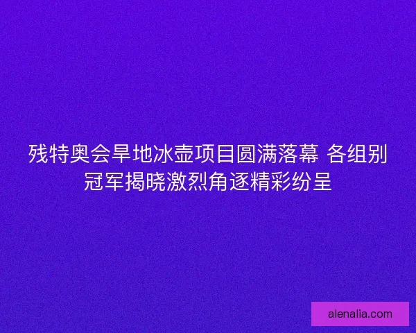 残特奥会旱地冰壶项目圆满落幕 各组别冠军揭晓激烈角逐精彩纷呈