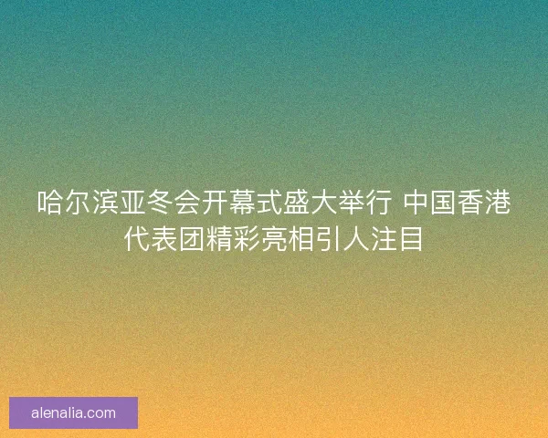 哈尔滨亚冬会开幕式盛大举行 中国香港代表团精彩亮相引人注目