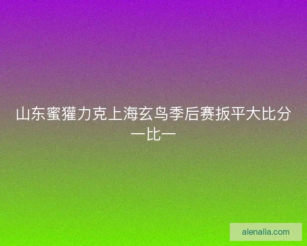 山东蜜獾力克上海玄鸟季后赛扳平大比分一比一